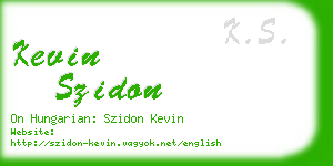 kevin szidon business card